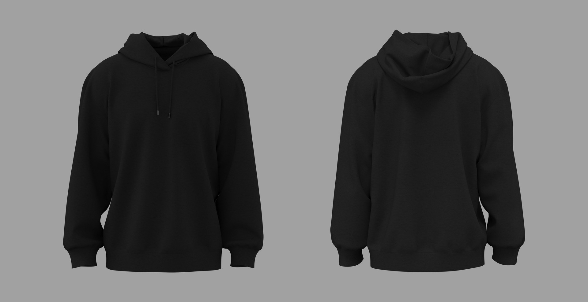 Oversized hooded sweatshirt mockup for print